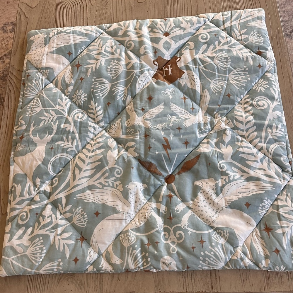 Pottery barn teen Harry Potter magical damask Quilted Euro pillow cover 26 x 26”
